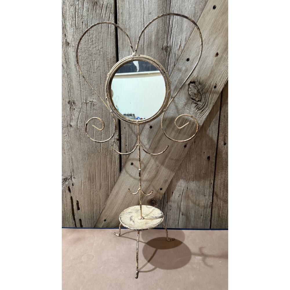 Wrapables Ashley Metal Girl Figure w/ Mirror Face Jewelry Organizer Trinket Dish